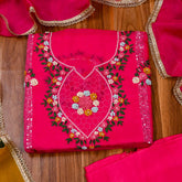 Organza Pink Unstitched Suit